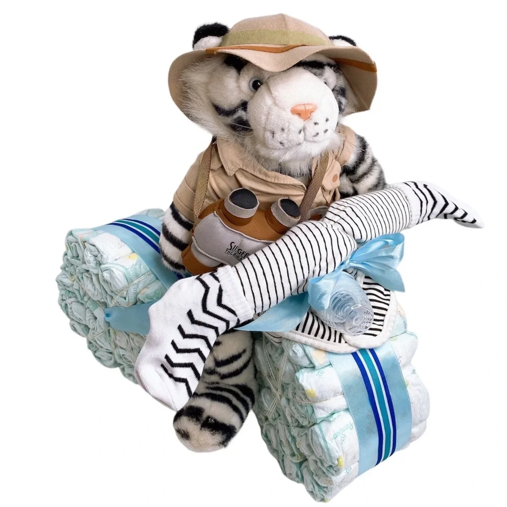 Motorcycle Hunter Tiger Diaper Cake